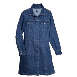 NWT GAP DENIM DRESS 100% COTTON WESTERN SCANDI GIRL COASTAL COWGIRL PRAIRIE MED